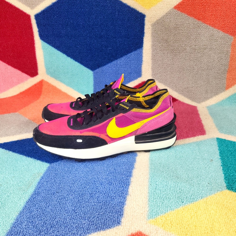 Nike Waffle‎ One SE Pink Yellow Black Sneakers Womens Casual Running Shoes